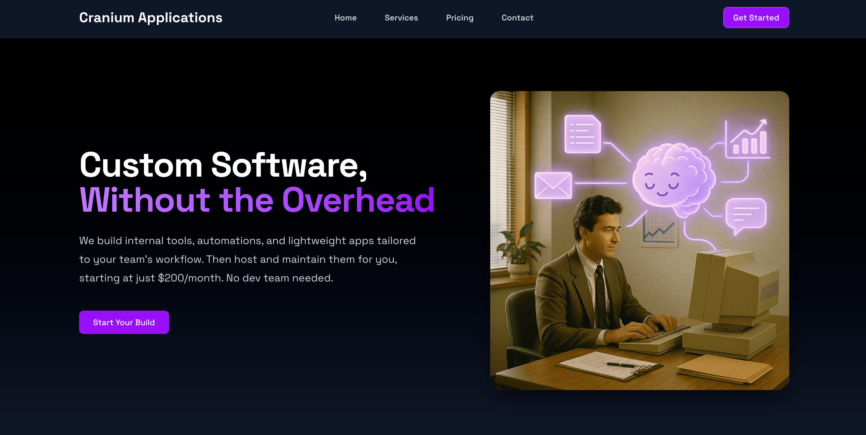 Cranium Apps landing page preview